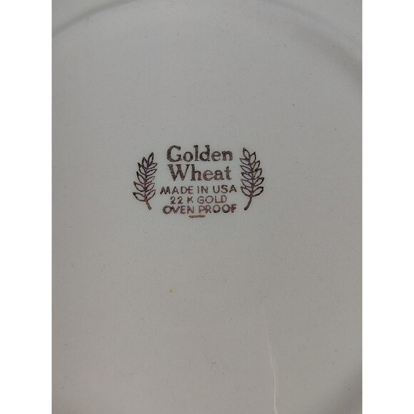 Vtg Homer Laughlin Golden Wheat Cup and Saucer Set 50's Cream 22K Gold Trim - Picture 4 of 10